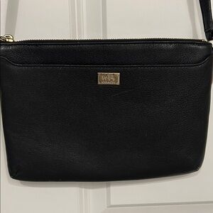 Coach Black Leather Crossbody Bag with Gold Logo